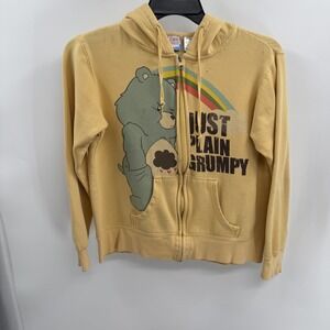 Care Bears Grumpy Bear Zip Hoodie L Yellow 2000s Nostalgia Y2K
